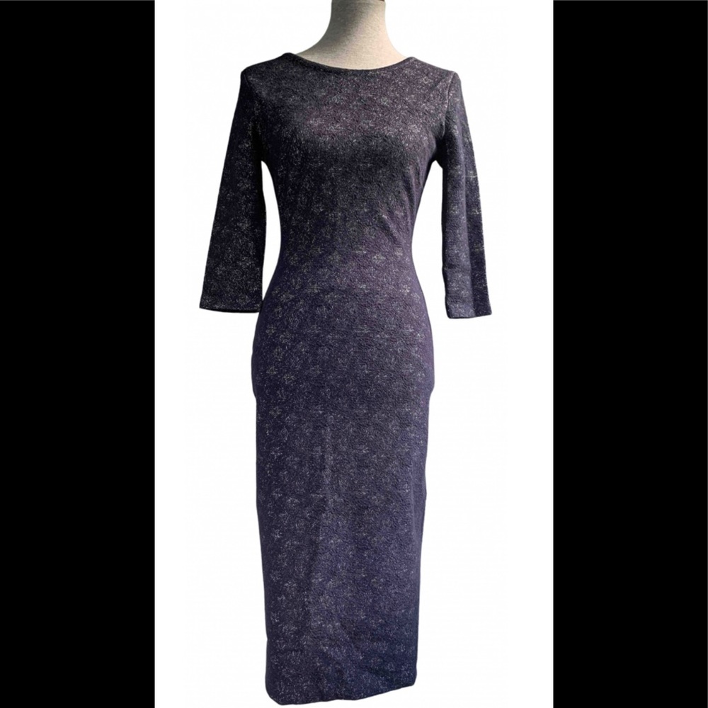 Reíss Navy silver jacquard dress UK 10 US 6